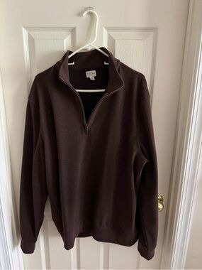 Half-Zip Brown Men's Sweater - J Crew